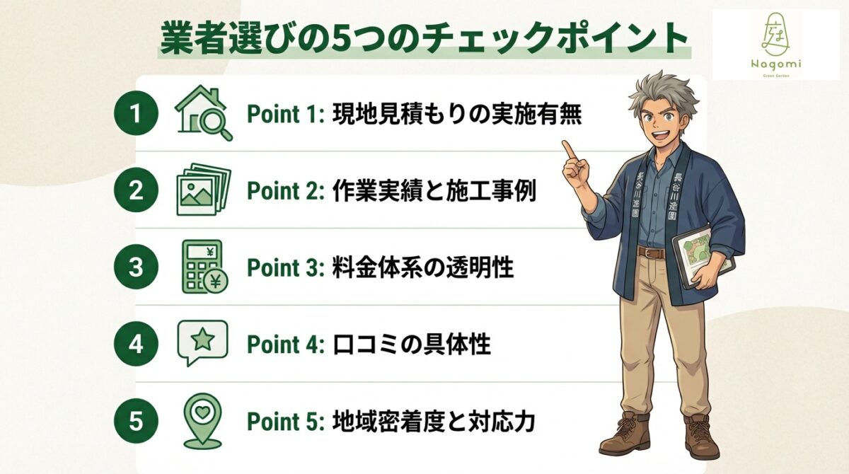 福井県での庭じまいの施工業者選びの５つのチェックポイント