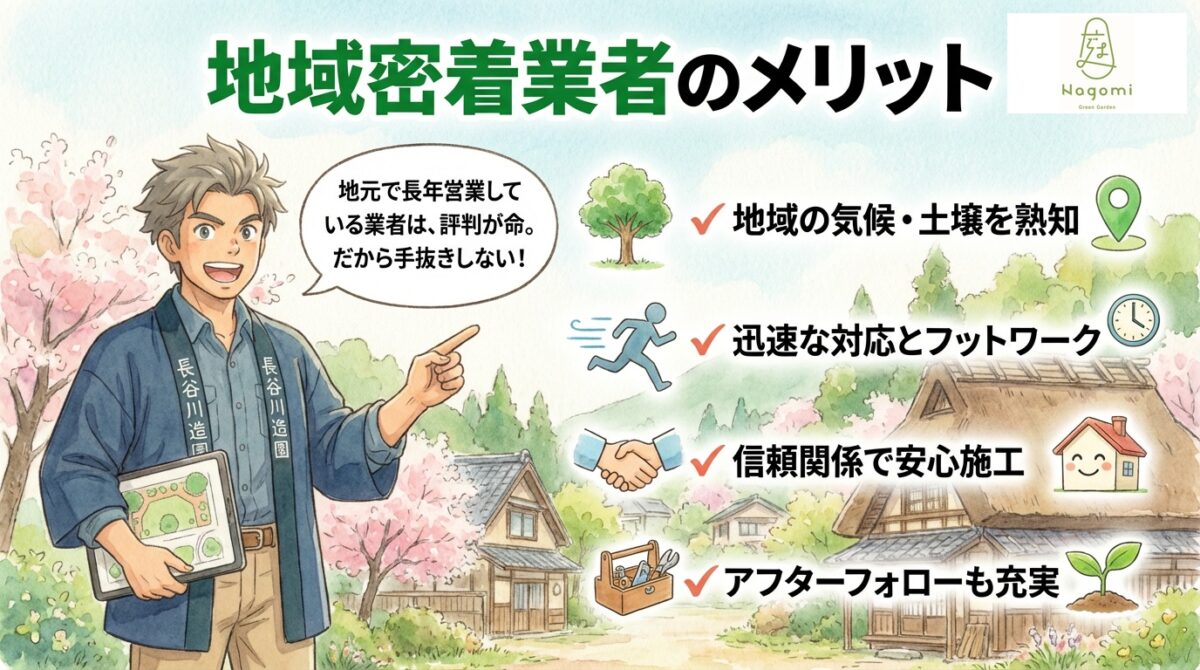 福井で庭じまいをしている地域密着業者のメリット